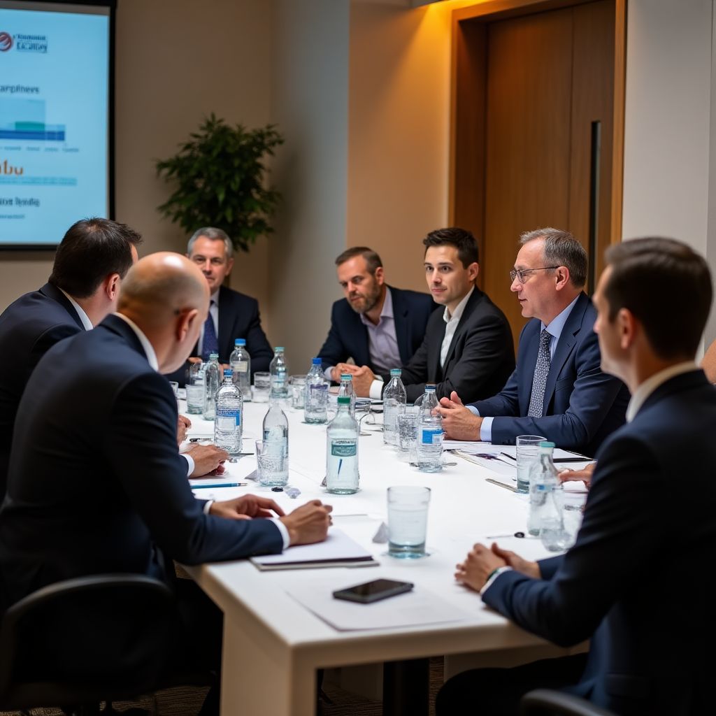 Mesa redonda con reguladores
